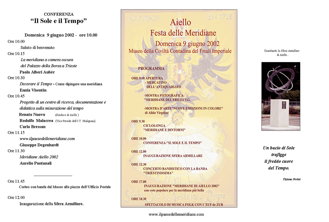 Conferenza "Il Sole e il Tempo" nel contesto della Festa delle Meridiane 2002 ad Aiello del Friuli