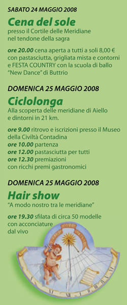 Programma della Festa delle Meridiane 2008 ad Aiello del Friuli