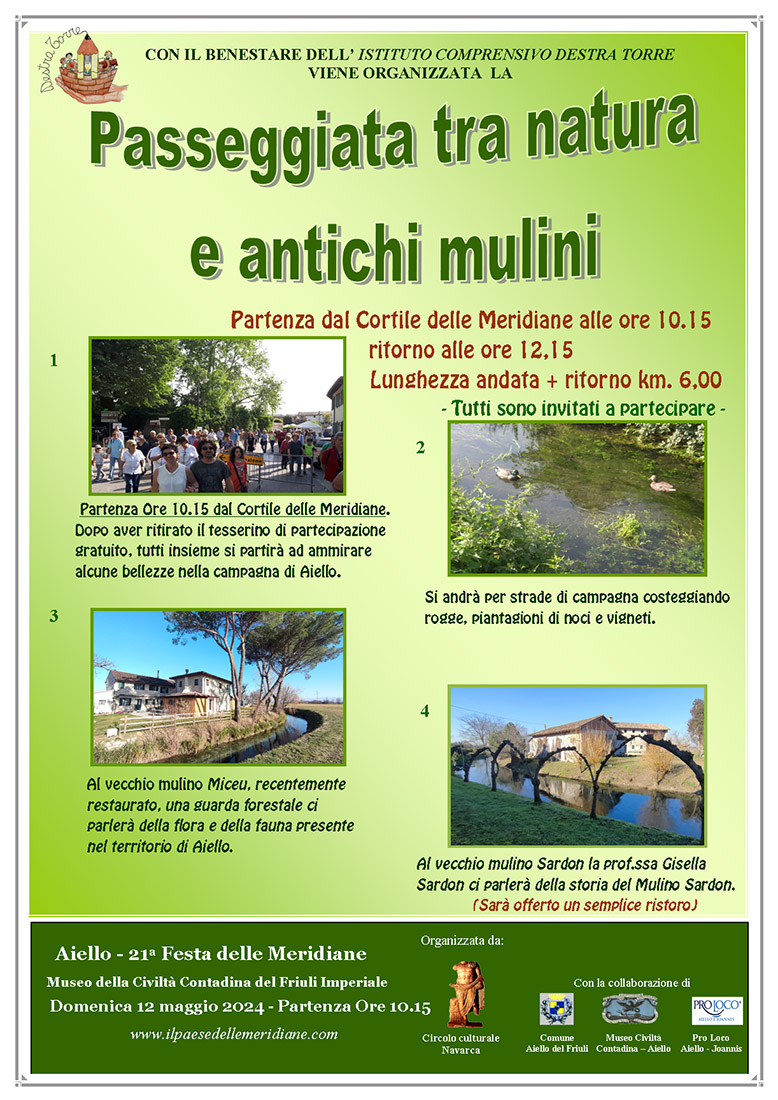 Iniziativa del 12 maggio 2024: passeggiata naturalistica nel contesto della Festa delle Meridiane 2024 ad Aiello del Friuli