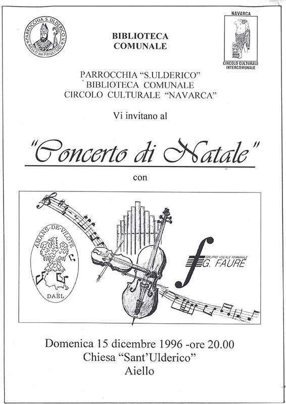 Iniziativa del 15 dicembre 1996: Concerto di Natale con il gruppo femminile G.Faure