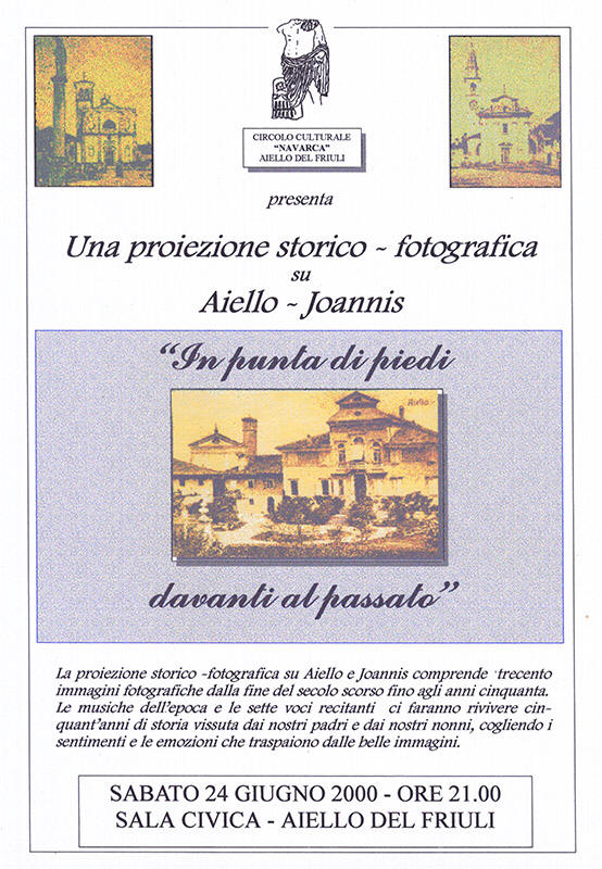 Iniziativa del 24 giugno 2000: Proiezione del filmato "In punta di piedi davanti al passato"