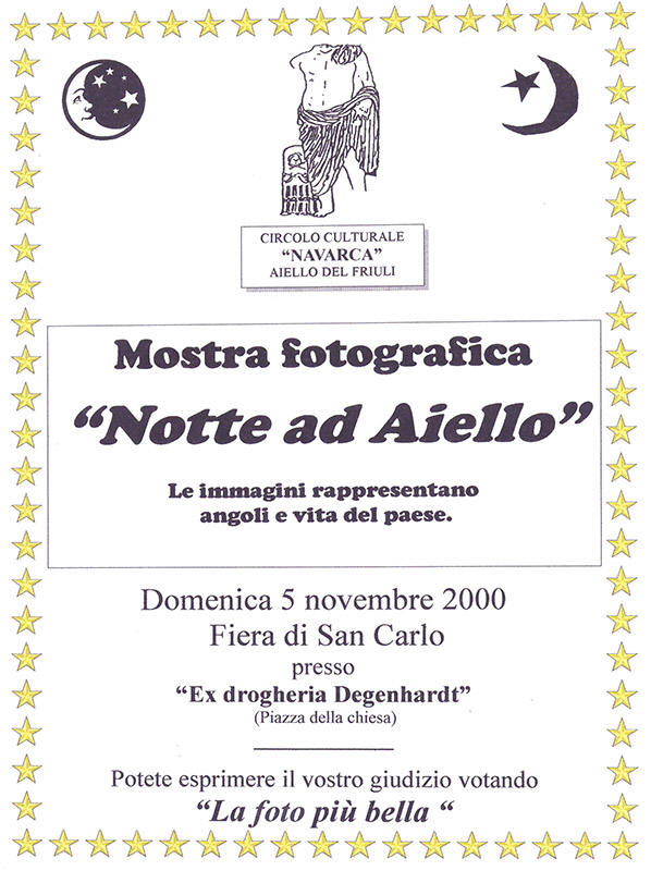 Iniziativa del 5 novembre 2000: Mostra fotografica "Notte ad Aiello" nel contesto della Festa di San Carlo