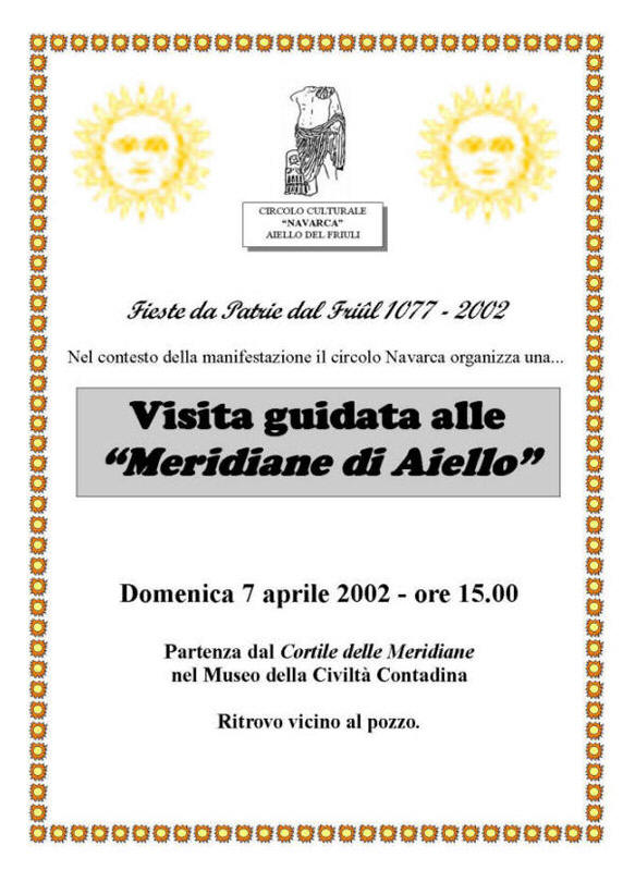 Iniziativa del 7 aprile 2002: Visita guidata alle meridiane di Aiello