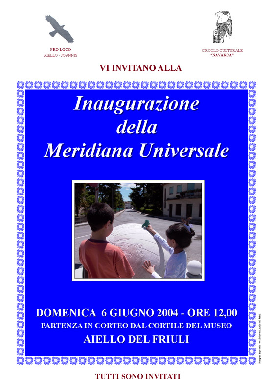 Iniziativa del 6 giugno 2004: Inaugurazione della meridiana universale