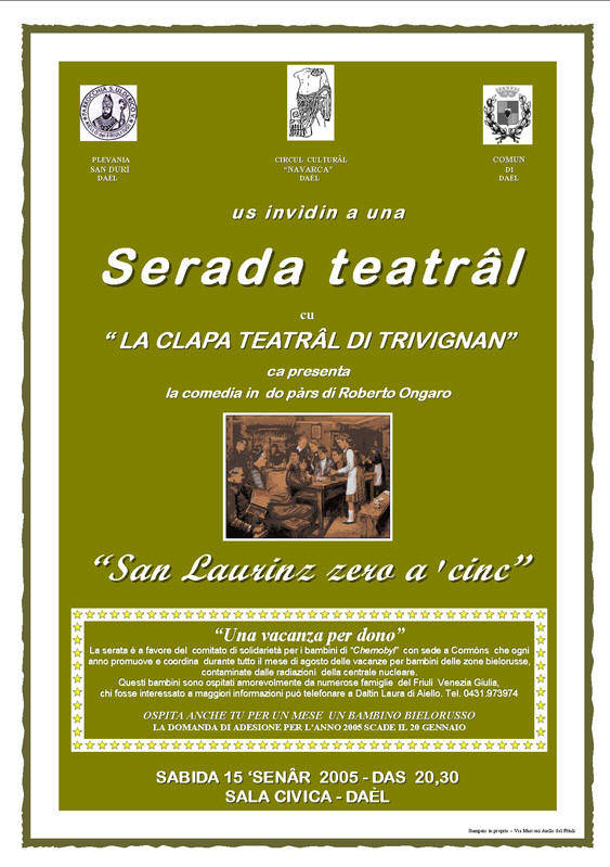 Iniziativa del 15 gennaio 2005: Serata teatrale con la compagnia: "la Clapa di Trivignan"