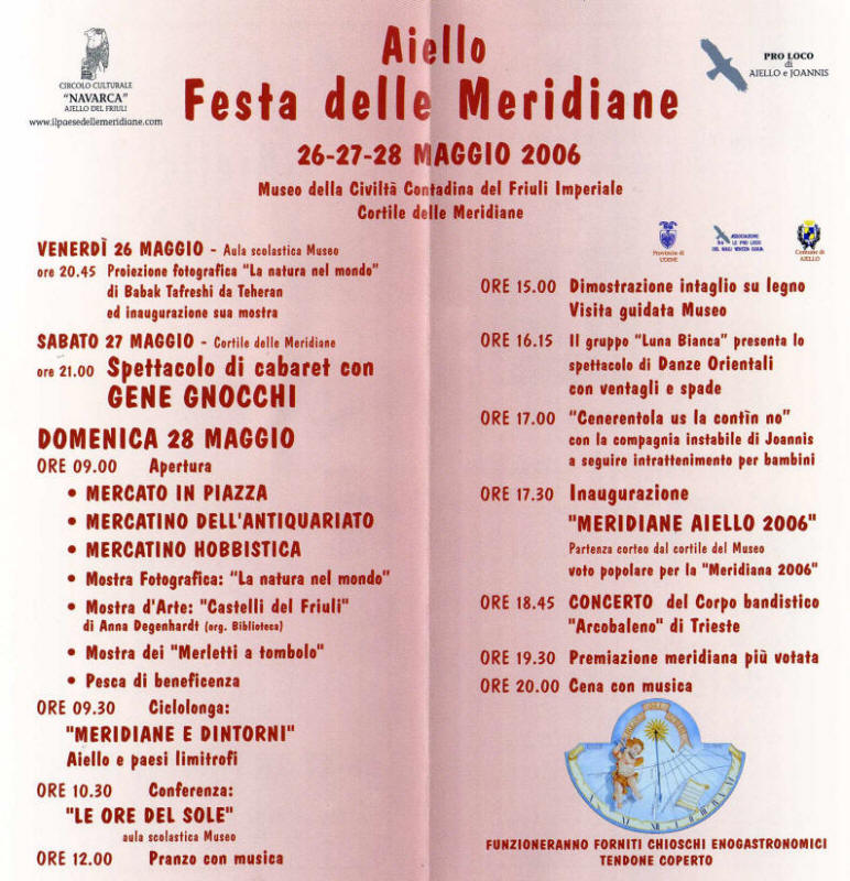 Iniziativa del 28 maggio 2006: Festa delle meridiane