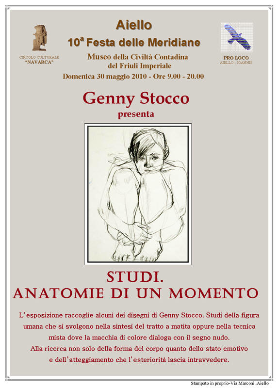 Iniziativa del 30 maggio 2010: mostra fotografica "Studi. Anatomie di un momento" di Jenny Stocco nel contesto delle 10 Festa delle meridiane