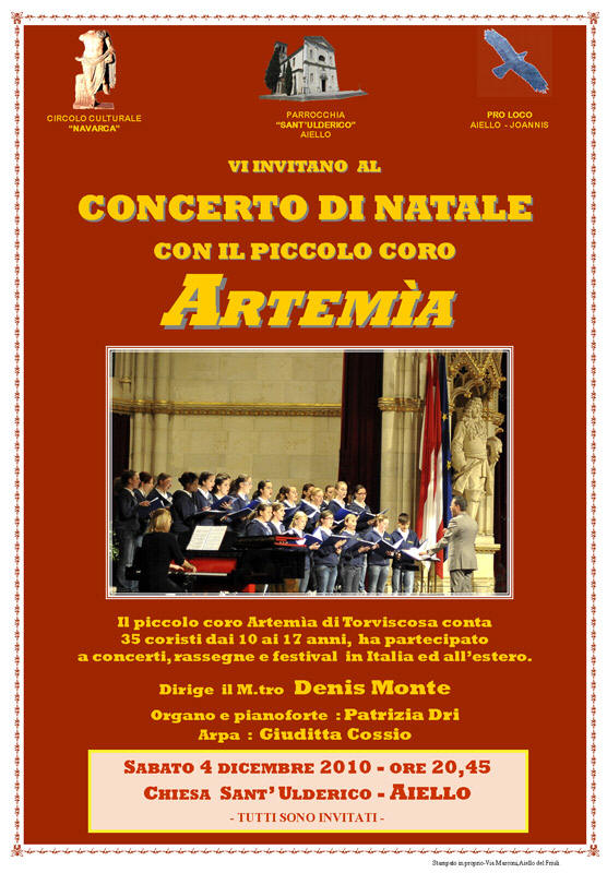 Visualizza l'iniziativa del 4 dicembre 2010: concerto con il Piccolo Coro Artemia