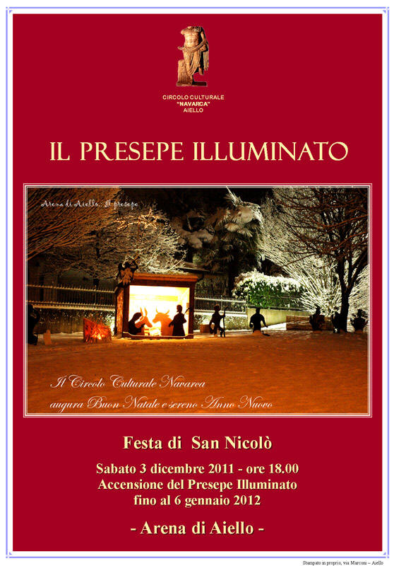 Iiniziativa del 3 dicembre 2011: Accensione del presepio notturno nell'arena di Aiello