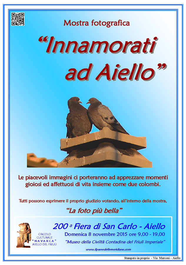 Iniziativa dell' 8 novembre 2015: mostra fotografica "Innamorati ad Aiello" nel contesto della 200 Fiera di San Carlo