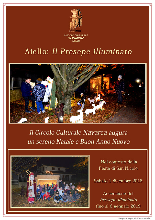 Iniziativa del 1 dicembre 2018: realizzazione del presepe illuminato in arena ad Aiello del Friuli