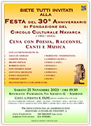 25 novembre: festa dei 30 anni del Circolo Navarca